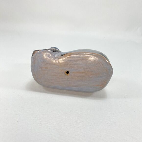 Mexican Folk Art Cat Earthen Ware Clay Figurine Hand Painted Blue Floral 5x4" - Picture 6 of 9